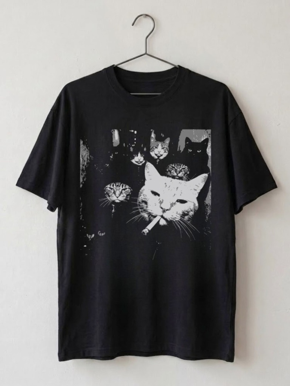 Funny Cats Smoking Edgy Streetwear Unisex Graphic Tee for Cat mom | Gildan